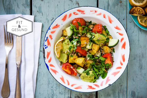 Lauwarmer Kartoffelsalat mit Kreuzkümmel und Guacamole
