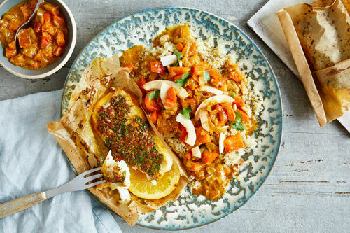 Special: Seehecht „en papillote“ ecuadorianische Art mit Orange und Quinoa