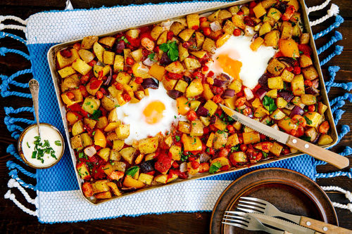 RS Spanisches Ofengemüse mit Bohnen-Tomaten-Sauce und Dip