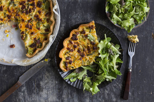 Chorizo-Lauch-Quiche mit italienischem Hartkäse