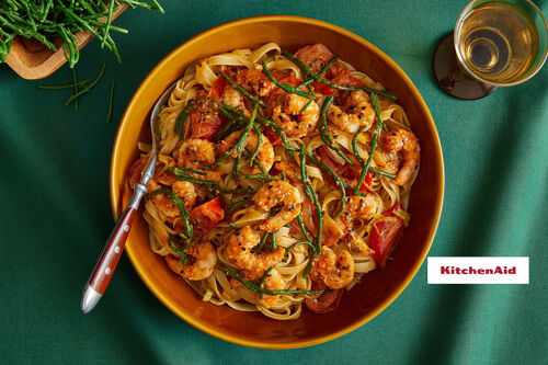 Special: Garnelen-Queller-Pasta mit Sambal Oelek und Röstzwiebeln