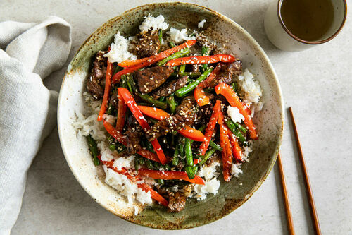 Superfix V1: Rindfleisch-Bohnen-Pfanne mit duftendem Jasminreis