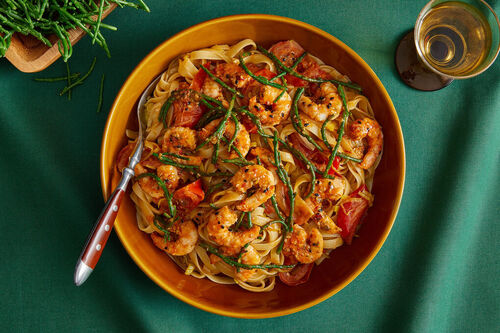 Superfix: Pikante Garnelen-Queller-Pasta mit Sambal Oelek und Röstzwiebeln