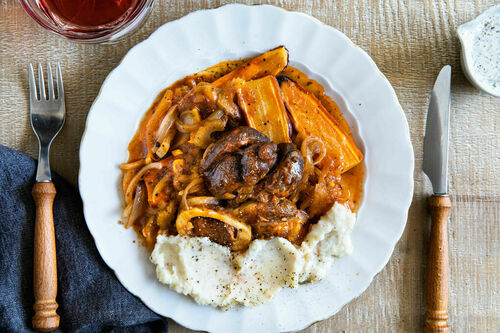 Winterspecial: Ossobuco mit Karotten dazu Selleriepüree und cremiger Dip