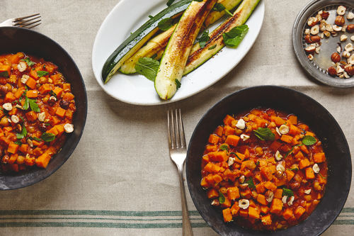 Marokkanischer Eintopf mit Kichererbsen und Süßkartoffel