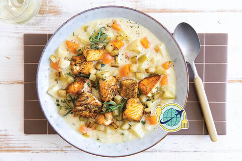 Special Low Carb: Finnische Lachssuppe mit Apfel, Pastinake und Estragon