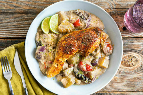 Winterspecial: Massaman-Hähnchenkeule mit Kartoffeln und Aubergine