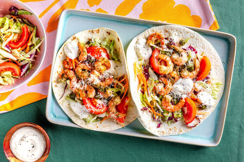 Superfix: Aromatische Garnelen-Tortillas mit Crème fraîche und Kapern