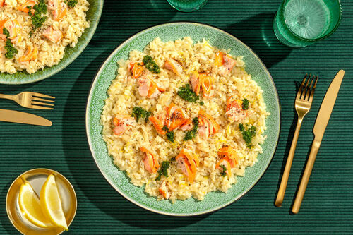 Fenchelrisotto mit Stremellachs aromatisch-fein mit Zitrone und Kräuteröl