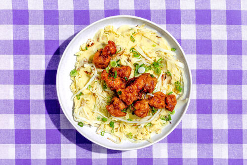 TBR Süß-salziges Knusperhähnchen auf Kartoffel-Weißkohl-Püree