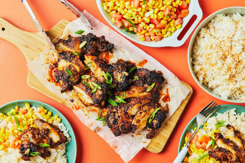 RS Tandoori-Hähnchen mit Kokosreis an frischer Gemüsesalsa