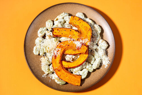 Gnocchi mit geröstetem Kürbis in zarter Sauce mit Crème fraîche