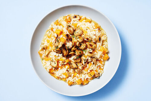 RS-KF Zartes Süßkartoffelrisotto mit aromatischen Thymianpilzen