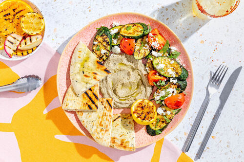 RS Gegrilltes Sommergemüse mit Feta und Baba Ghanoush