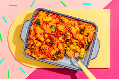 Italienischer Gnocchi-Auflauf mit Zucchini und Tomaten