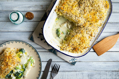 Fish Pie à la bordelaise mit Alaska-Seelachs und Brokkoli