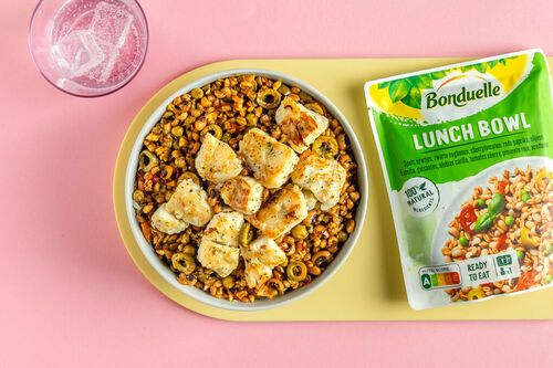 Alaska-Seelachs Paella-Style mit Safran-Dinkel-Gemüse