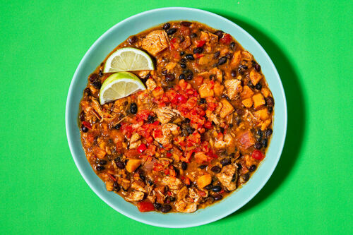 RS Süßkartoffel-Chili mit Bio-Hähnchen und frischer Tomatensalsa