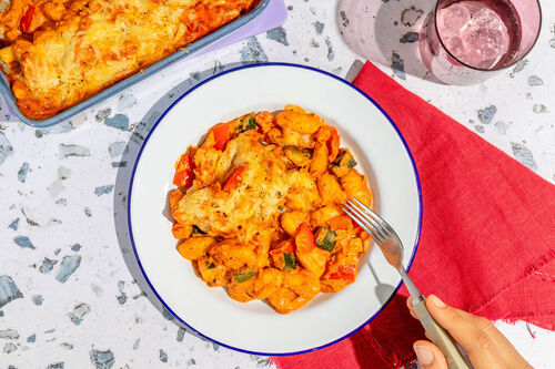 Gratinierte Gnocchi mit Paprika-Zucchini-Gemüse