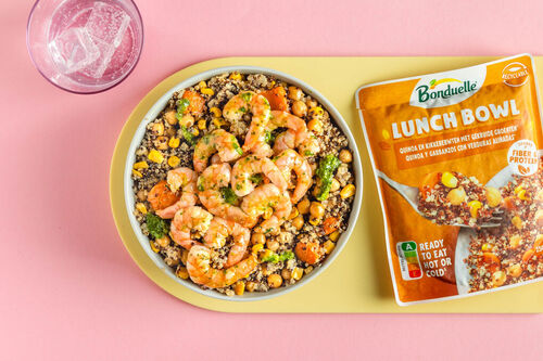 Pikante Chimichurri-Garnelen mit Quinoa-Kichererbsen-Gemüse