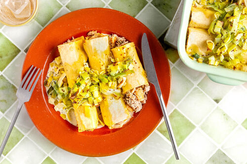 Thunfisch-Bohnen-Cannelloni auf würziger Lauchcreme