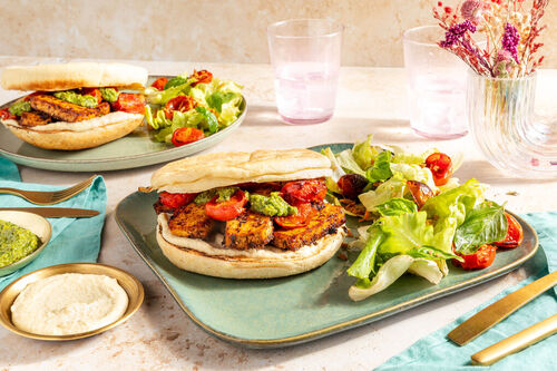 Lux Vegan Italian Roasted Tofu & Tomato Sandwiches with Pistachio Pesto