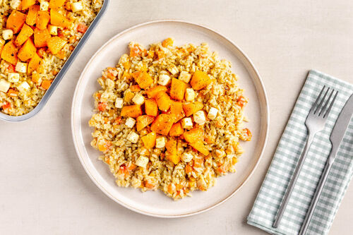 Würziges Kürbisrisotto mit Käse