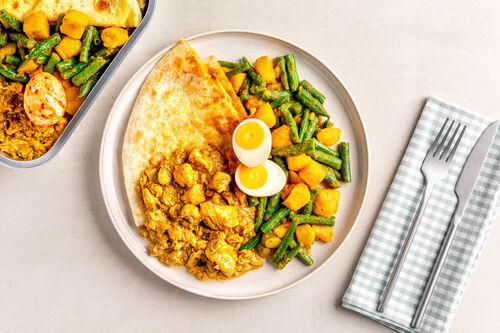 Hähnchen surinamische Art mit Roti-Brot