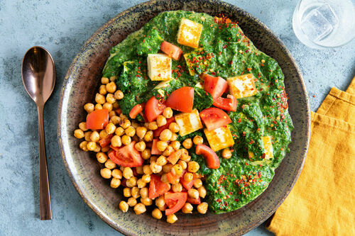Palak Paneer Low Carb mit Kichererbsen